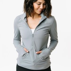 Zyia Gray Pocket 1/2 Zip Pullover - Size XL